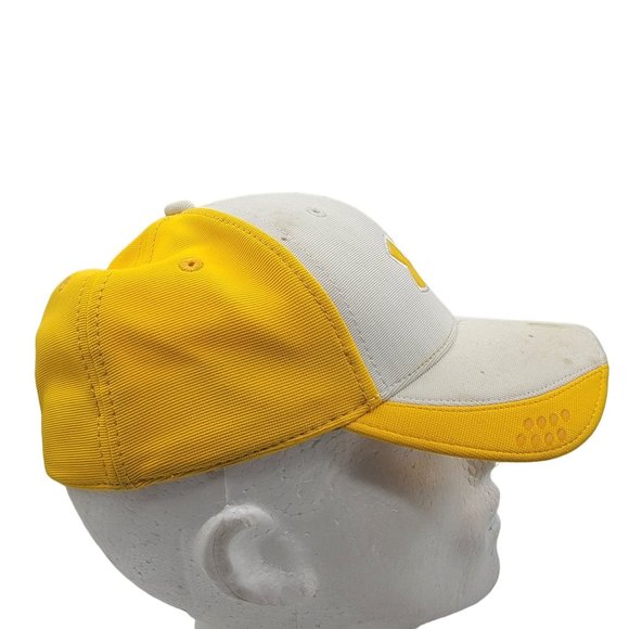 Under Armour Yellow White Large Athletic Hat Cap Outdoors Casual Comfort - Picture 4 of 9